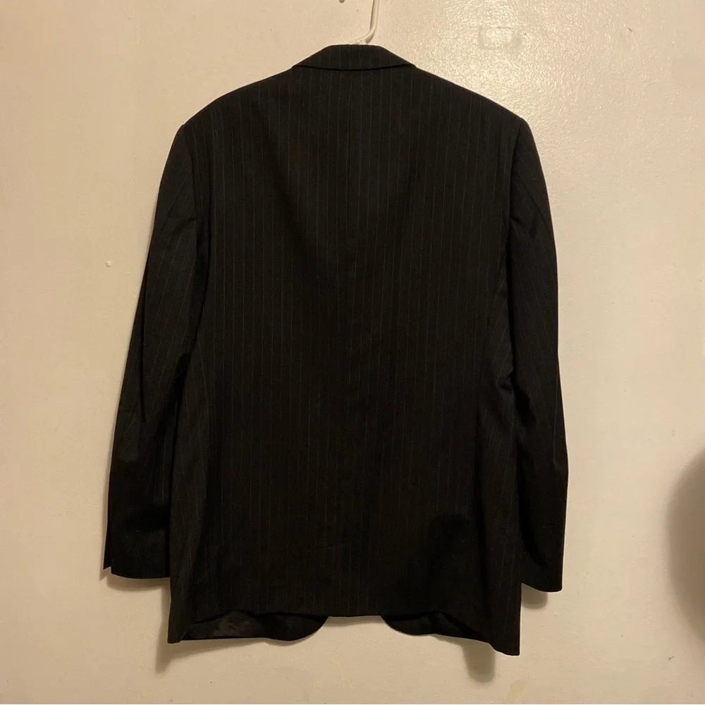 Classic Black Pinstripe Men's Blazer S&K Andrew Fezza  Size‎ 42L Three Button Up
